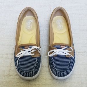 KEDS Navy and White Striped Boat Shoes